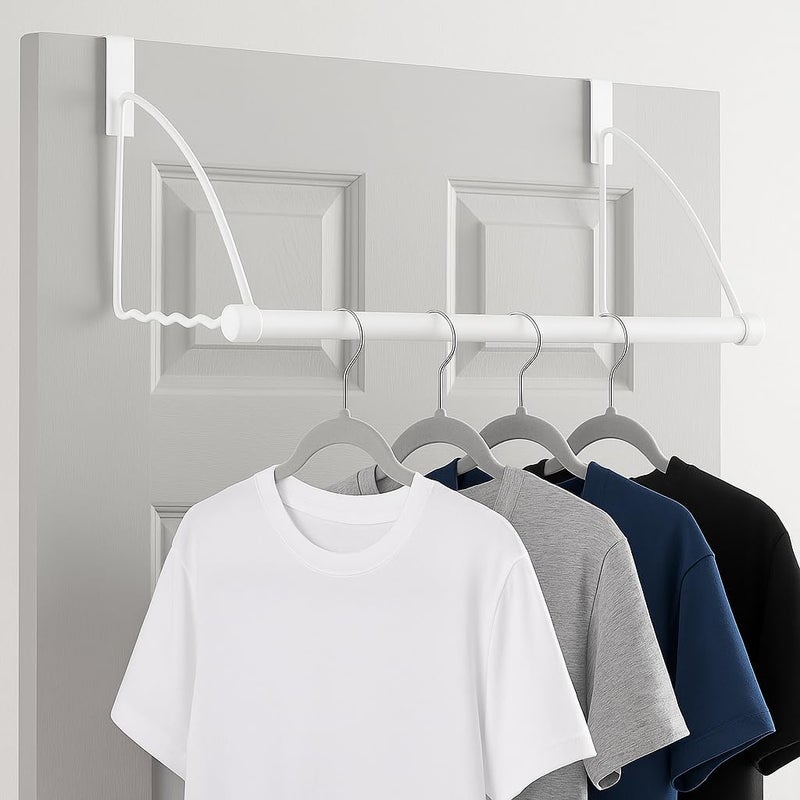 HOLDN’ STORAGE خطافات للتخزين فوق الباب - أرفف لتعليق الملابس - خطافات للحمام لتعليق الملابس والمناشف - رف تجفيف الملابس فوق الباب - Image 4