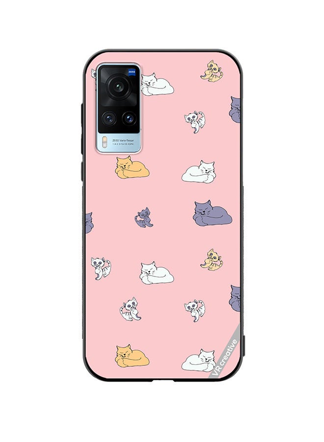 VR CREATIVE Protective Case Cover For Vivo X60 Sleeping Cats And Playing Kittens Design Multicolour - Image 1