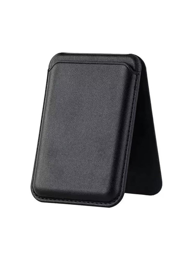 Card Holder Wallet for Magsafe, Wallet Stand Phone Leather Magnetic Card Holder for iPhone Series 16/15/14/13/12 and MagSafe Phone Case (Black) - Image 1