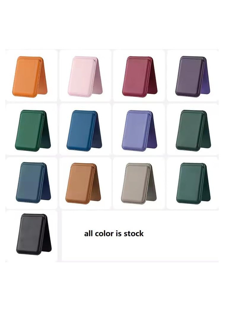 Card Holder Wallet for Magsafe, Wallet Stand Phone Leather Magnetic Card Holder for iPhone Series 16/15/14/13/12 and MagSafe Phone Case (Black) - Image 4