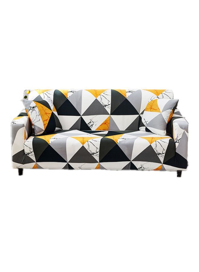 NIBEMINENT Printed 3-Seater Sofa Slipcover White/Grey/Black 190-230cm - Image 1