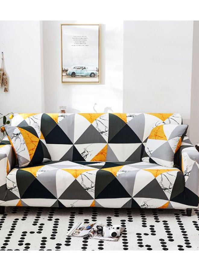 NIBEMINENT Printed 3-Seater Sofa Slipcover White/Grey/Black 190-230cm - Image 2