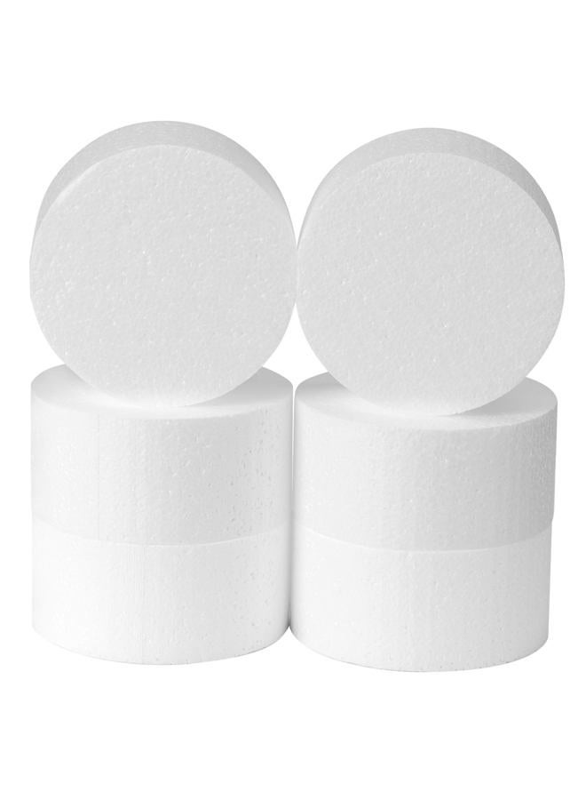 Crafare 4 inch Foam Circles for Crafts 6 Pack 2Inch Thick Polystyrene Round Foam Discs for Lollipop DIY Cake Model Making Sculpture Party Centerpieces Projects Decorations - Image 1