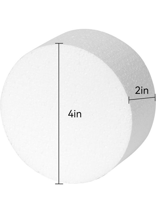 Crafare 4 inch Foam Circles for Crafts 6 Pack 2Inch Thick Polystyrene Round Foam Discs for Lollipop DIY Cake Model Making Sculpture Party Centerpieces Projects Decorations - Image 2