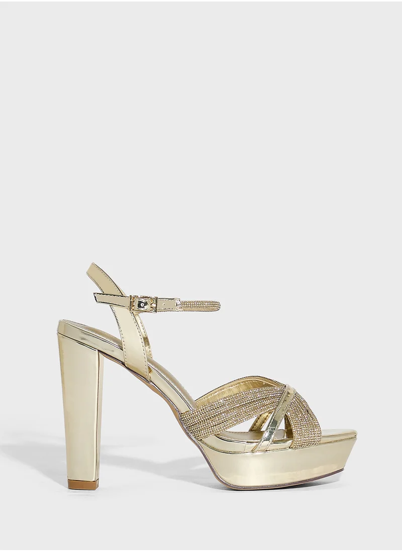 Ella Limited Edition Embellished Platform Block Heel Sandal