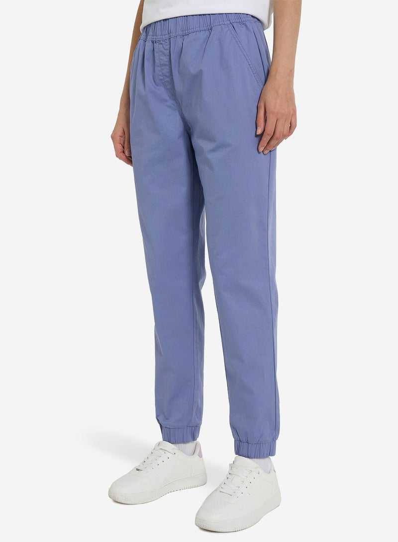 Termit Women's Jogger Pants Blueberry , 98% Cotton, 2% Elastane, Comfortable Fit, 3 Pockets for Skateboarding & Active Lifestyle - Image 1