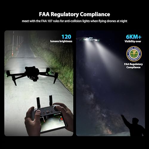 STARTRC ضوء وميض طائرة STARTRC، ضوء مضاد للتصادم، مصباح LED قابل لإعادة الشحن للطيران الليلي بالطائرات بدون طيار، يناسب DJI Neo وMini 4 Pro وAvata 2 وMini 4k وAir 3S وجميع ملحقات الطائرات RC (2 قطعة) - Image 3