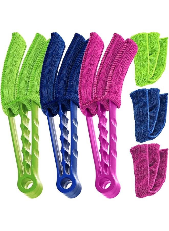 PROMASS Window Blinds Duster, 3 Pack Brush for Air Conditioner shutters Dust Collector Cleaning Cloth Tool with 3 Microfiber - Image 1