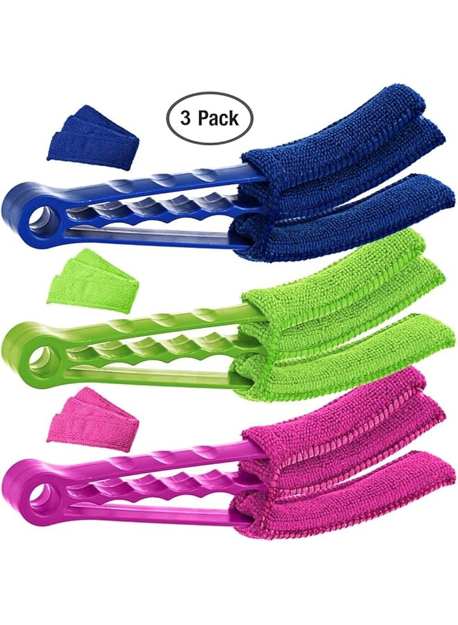 PROMASS Window Blinds Duster, 3 Pack Brush for Air Conditioner shutters Dust Collector Cleaning Cloth Tool with 3 Microfiber - Image 2