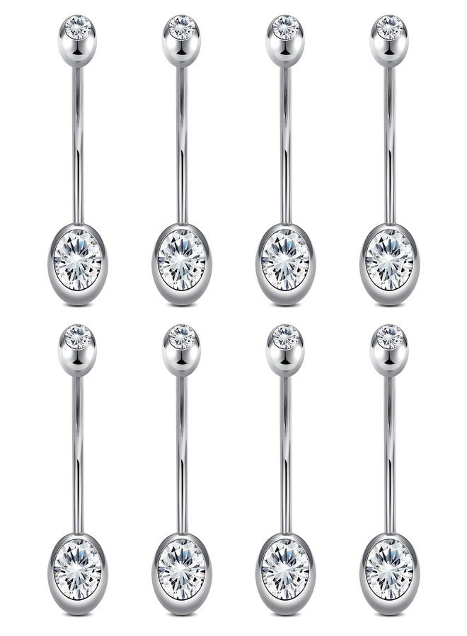 VCMART 14g Belly Button Ring Belly Button Piercing Belly Rings Surgical Steel Belly Button Rings 6mm 8mm 10mm 12mm 14mm 16mm 18mm Short Long Bar Belly Piercing Jewelry for Women, 18mm, Metal