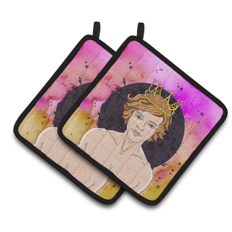 Caroline's Treasures ""Caroline's Treasures Leo Zodiac Sign Decorated pot holder  7.5HX7.5W  Multicolor"" 