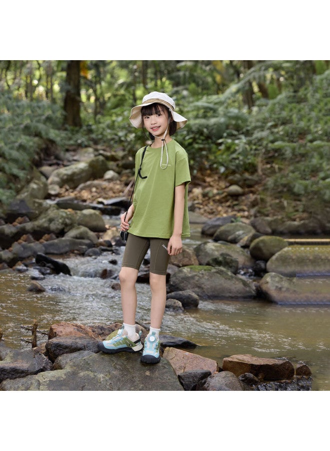 Ebaer Children'S Short-Sleeve T-Shirt, Summer New Style, Boys' Cool-Feeling T-Shirt, Girls' Printed Top, Spring Bud Green, 120 - Image 1