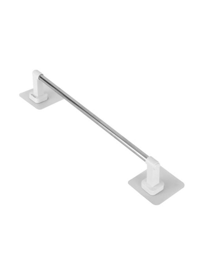 Epsilon Adhesive Towel Bar EPSBA1542 | Wall Mounted Towel Holder with Strong Adhesive | No-Drill Installation | 4kg Load Capacity | Bathroom Towel Rack for Tile, Glass, Metal & Plastic Surfaces | White & Silver - Image 2