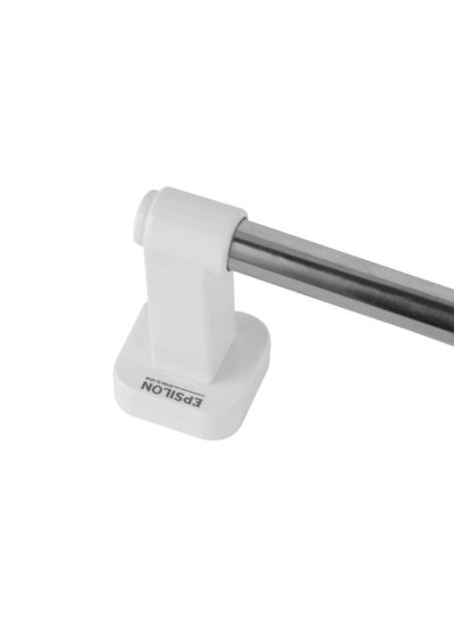 Epsilon Adhesive Towel Bar EPSBA1542 | Wall Mounted Towel Holder with Strong Adhesive | No-Drill Installation | 4kg Load Capacity | Bathroom Towel Rack for Tile, Glass, Metal & Plastic Surfaces | White & Silver - Image 1
