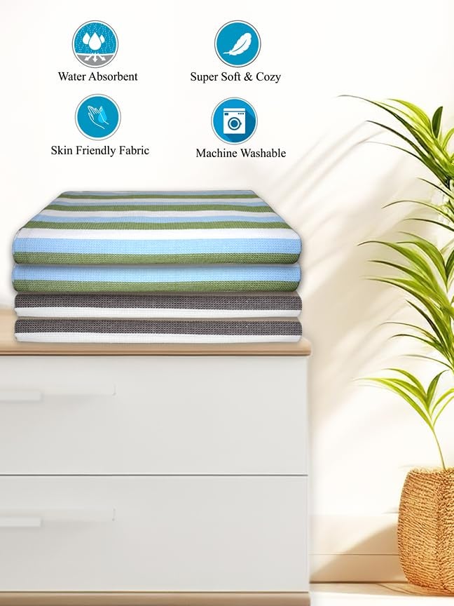 Athom Living Iris Cotton Bath Towel Soft Absorbent Lightweight 75 x 150 cm Ideal for Home Gym and Travel Qty of 4 - Image 3