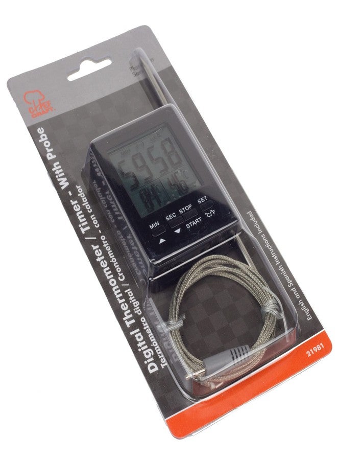 شيف كرافت مقياس حرارة ومؤقت رقمي من شيف كرافت سيليكت مع مسبار، مسبار 7 بوصة ومؤقت 3 بوصة، أسود - Image 2