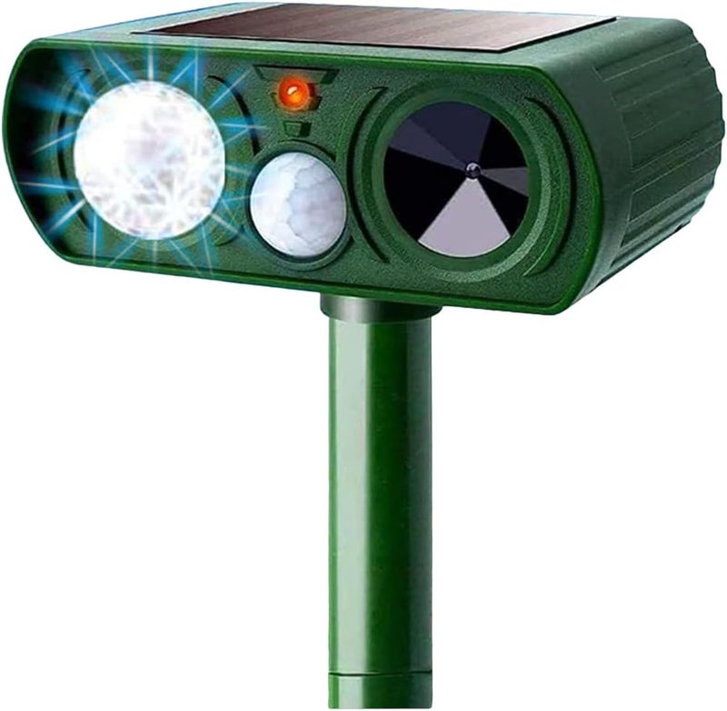 Ariie Animal Repellent Solar Powered Ultrasonic Animal Repellent Motion Sensor and Flashing Light Outdoor Weatherproof Farm Garden Lawn for Cat Dog Coyote Bird Skunk Snake Raccoon Rabbit Squirrel (1 Pack) - Image 1