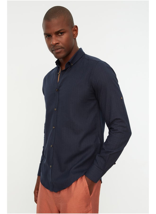 trendyol - Shirt - Dark blue - Slim fit - Image 1