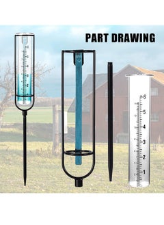 Y&D Glass Rain Gauge Stake, 6 Inch/15.2cm, with Stake and Metal Tube Holder Removable Gauges, for Yard Lawn Garden Fence Mailbox, Inch/15.2cm  - Image 3