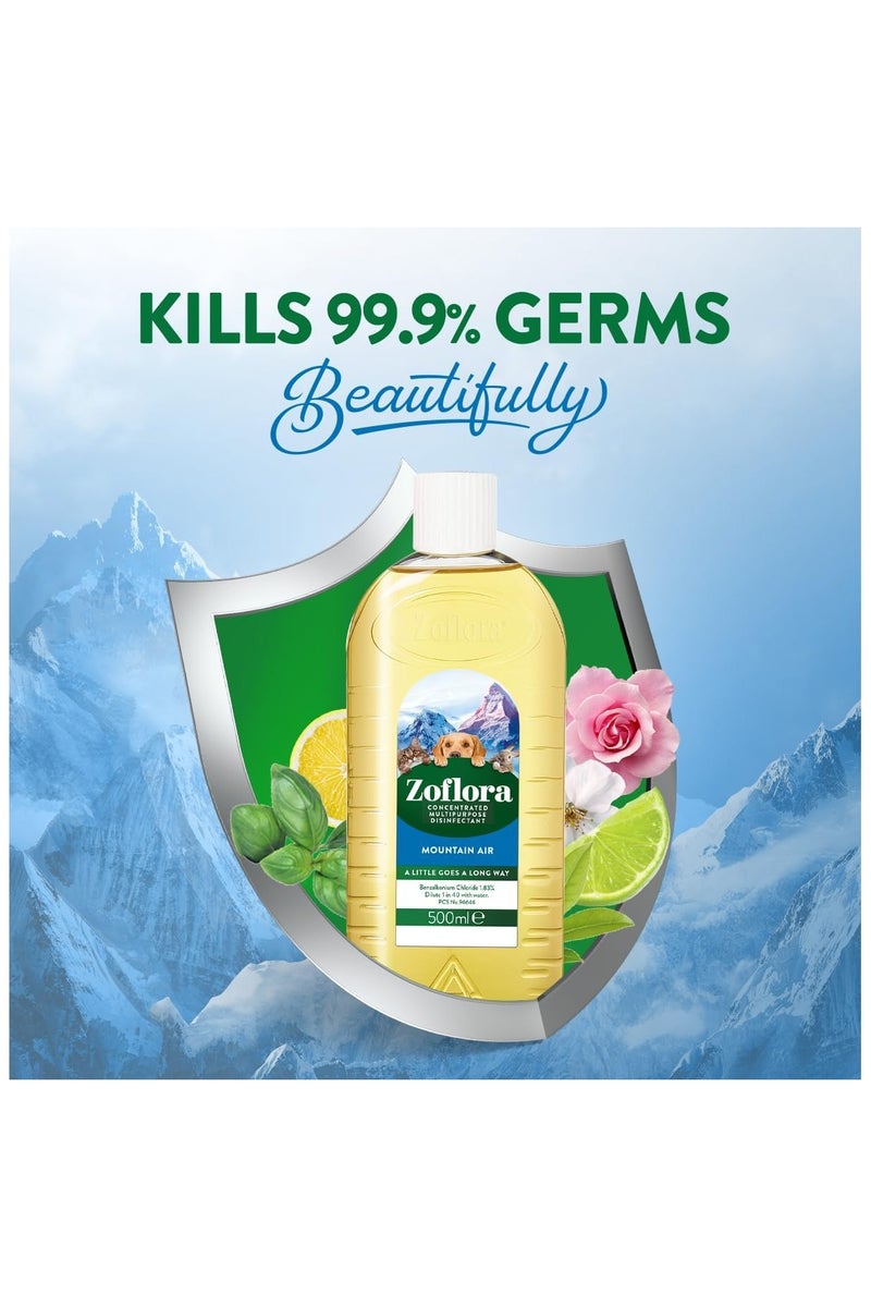 زوفلورا مطهر مركز متعدد الأغراض ماونتن اير من زوفلورا، مضاد للبكتيريا ويتمتع بتأثير طويل الأمد، آمن على الحيوانات الأليفة، 500 مل - Image 2
