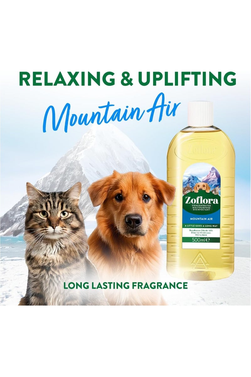 زوفلورا مطهر مركز متعدد الأغراض ماونتن اير من زوفلورا، مضاد للبكتيريا ويتمتع بتأثير طويل الأمد، آمن على الحيوانات الأليفة، 500 مل - Image 3