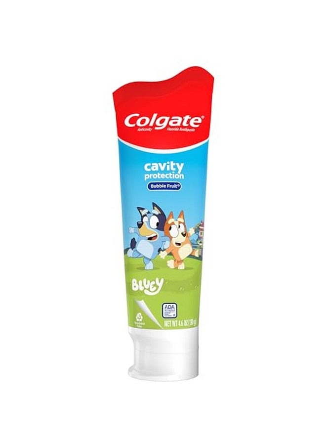 Colgate - Olgate Kids Cavity Protection Toothpaste Bluey Kids Toothpaste With Fluoride Helps Fight Cavities Safe For Ages 2+ Mild Bubble Fruit Flavor Sugar Free Kids Fluoride Toothpaste 4.6 Oz Tube - Image 1