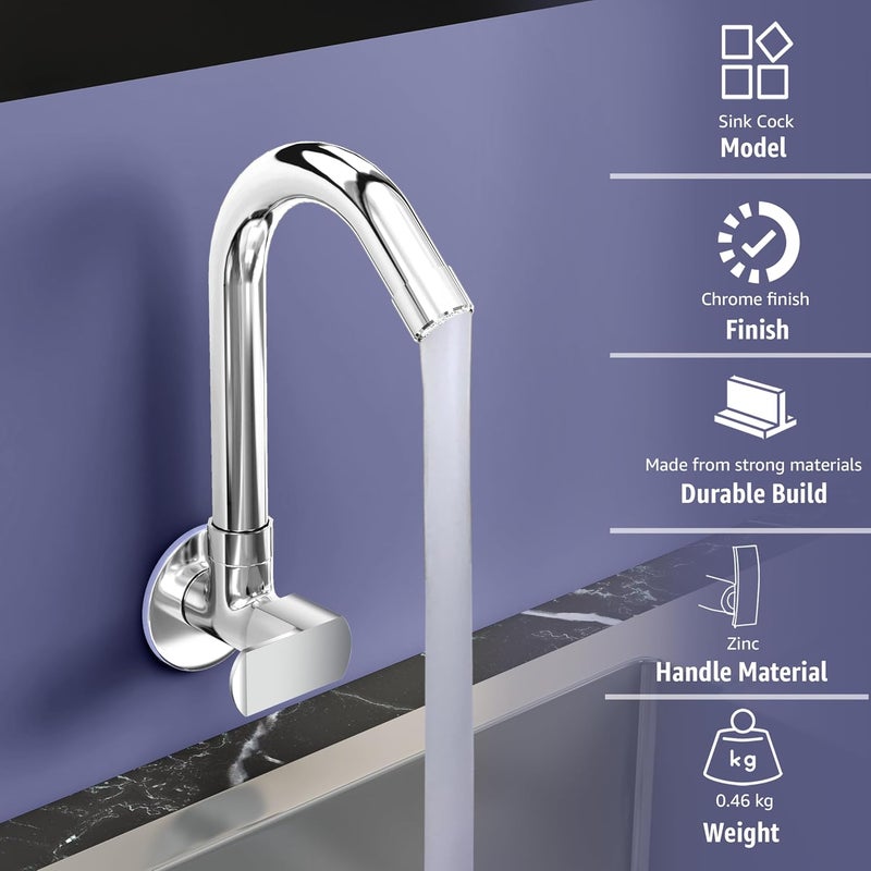 Planet Single Lever Kitchen Tap with WaterSaving TechnologySink Tap for Kitchen and Bathroom Accessories Pack of 1 APS1287 Chrome Finish - Image 2