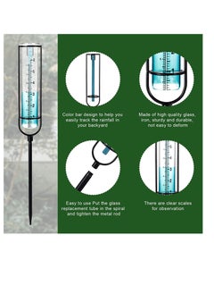 Generic Glass Rain Gauge Stake, 6 Inch/15.2cm, with Stake and Metal Tube Holder Removable Rain Gauges, for Yard Lawn Garden Fence Mailbox, 6 Inch/15.2cm  - Image 4