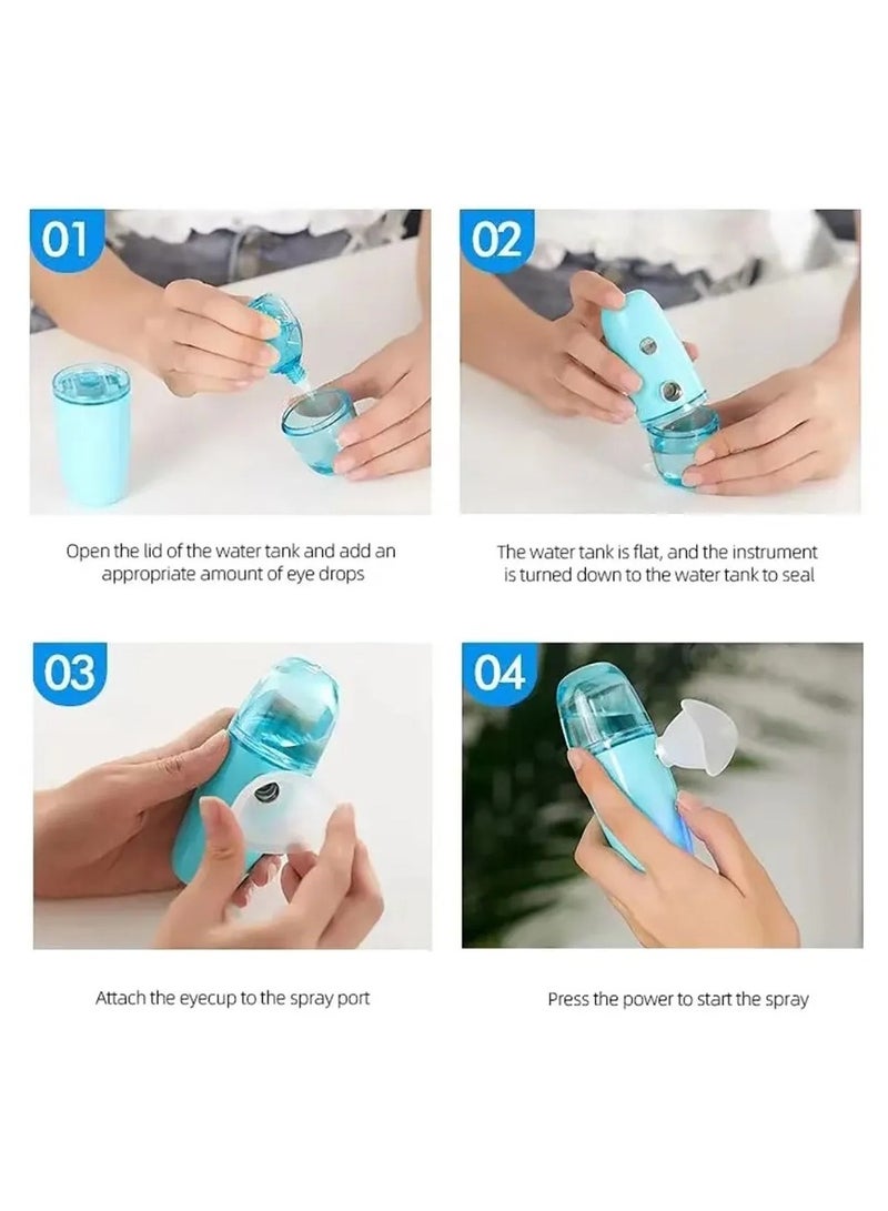 ارواق نانو ترطيب العين رذاذ النظارات الجافة والقابضة تخفيف التعب المحمولة USB شحن الانحلال من العيون الجافة - Image 4