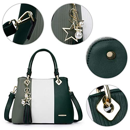 Pomelo Best Purses and Hangbags for Women with Multiple Internal Pockets, PU Leather Top Handle Satchel Fashion Shoulder Bags for Ladies, Pretty Color Combination - Image 3