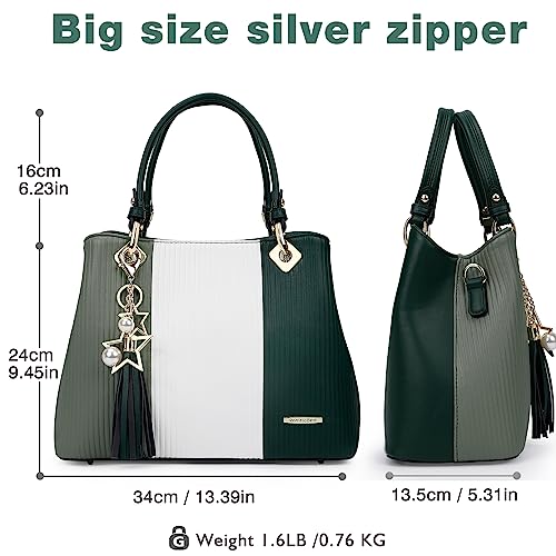 Pomelo Best Purses and Hangbags for Women with Multiple Internal Pockets, PU Leather Top Handle Satchel Fashion Shoulder Bags for Ladies, Pretty Color Combination - Image 4