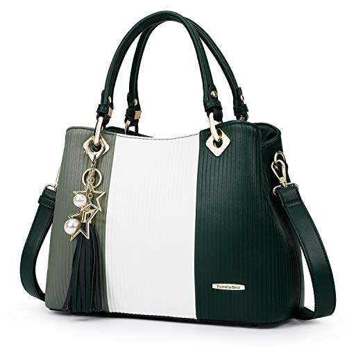 Pomelo Best Purses and Hangbags for Women with Multiple Internal Pockets, PU Leather Top Handle Satchel Fashion Shoulder Bags for Ladies, Pretty Color Combination - Image 1