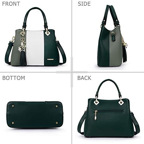 Pomelo Best Purses and Hangbags for Women with Multiple Internal Pockets, PU Leather Top Handle Satchel Fashion Shoulder Bags for Ladies, Pretty Color Combination - Image 2