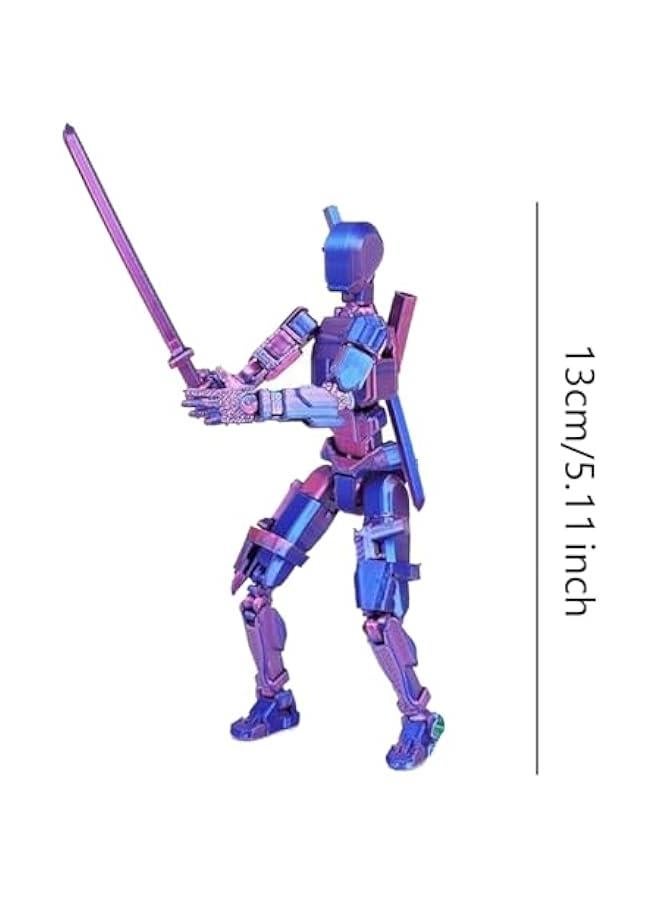 Assembly Completed T13 Action Figure 2 Pack, 3D Printed Human Body Model, Lucky 13 Action Figure,Multi-Joint Movable Robot, PVC Model Full Body Mobile Robot Desktop Decoration - Image 3