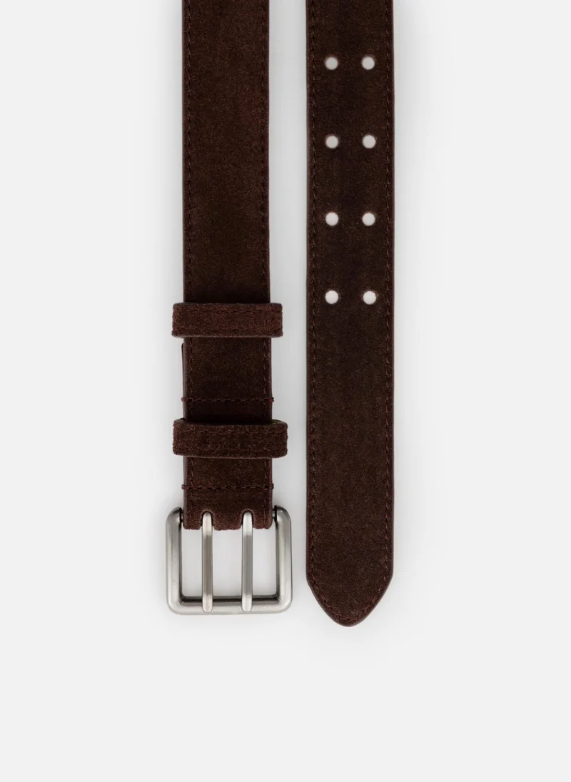 Lichi  Natural suede belt with double prongs for Women | Best Price UAE