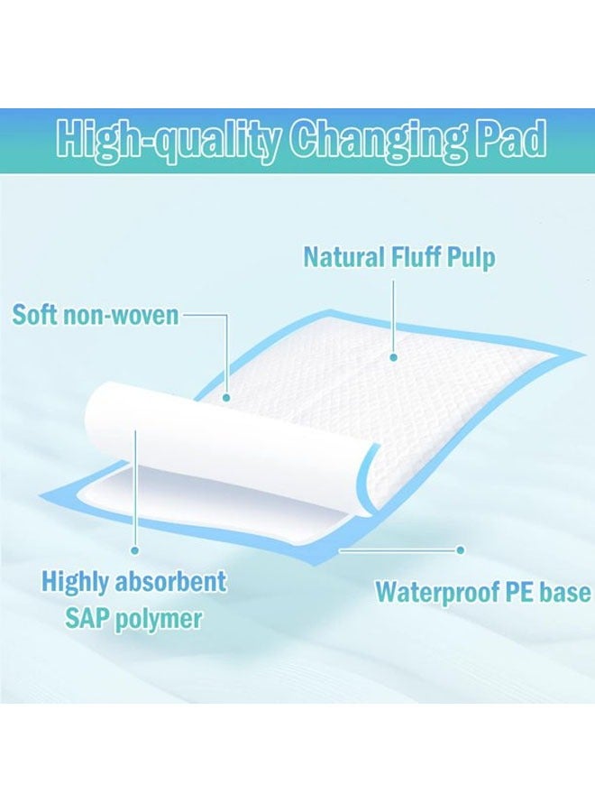 Disposable Changing Pad Pack of 40 Baby Incontinence Pad Diaper Changing Pads UnderPads Ultra Soft Super Absorbent Waterproof Mat 60*60CM - Image 3