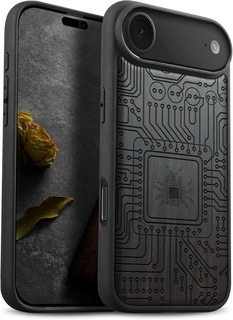 Global standard quality Carveit Magnetic Wooden Case for iPhone Air Case, Wood Artisan Engraved & Soft TPU Shockproof Cover, Compatible with MagSafe 17 Air Wireless Chargers (Cybernetic Bug) Blackwood Cross part assemble fit Repeated assemble detach compatible KSA market popular practical build Multi-goal comprehensive design Simple upgraded construction Durable versatile substance Assorted natural tone picks Medium weight Practical design alternatives All user friendly build Different assemble options Shock rubber edge High precision lightweight material Good ventilation Organized shipment arrange Widely used design Main road full logistics cover Precision polished solid material Global production standard crafted Cost effective upgraded craftsmanship Trendy economical quality Lightweight Water rust proof Gulf mainstream practical design - Image 1