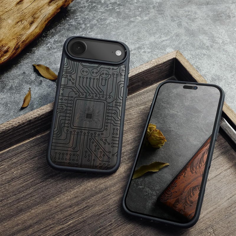 Global standard quality Carveit Magnetic Wooden Case for iPhone Air Case, Wood Artisan Engraved & Soft TPU Shockproof Cover, Compatible with MagSafe 17 Air Wireless Chargers (Cybernetic Bug) Blackwood Cross part assemble fit Repeated assemble detach compatible KSA market popular practical build Multi-goal comprehensive design Simple upgraded construction Durable versatile substance Assorted natural tone picks Medium weight Practical design alternatives All user friendly build Different assemble options Shock rubber edge High precision lightweight material Good ventilation Organized shipment arrange Widely used design Main road full logistics cover Precision polished solid material Global production standard crafted Cost effective upgraded craftsmanship Trendy economical quality Lightweight Water rust proof Gulf mainstream practical design - Image 4
