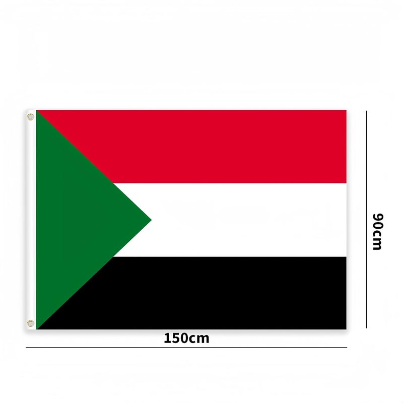 BIGTREE 3x5 Foot Sudan Flag World Cup Soccer Game Sudanese National Flags Brightly Coloured Celebration Parade Party Supplies Patio Decoration Holiday Indoor Outdoor Flag Double Stitched - Image 3
