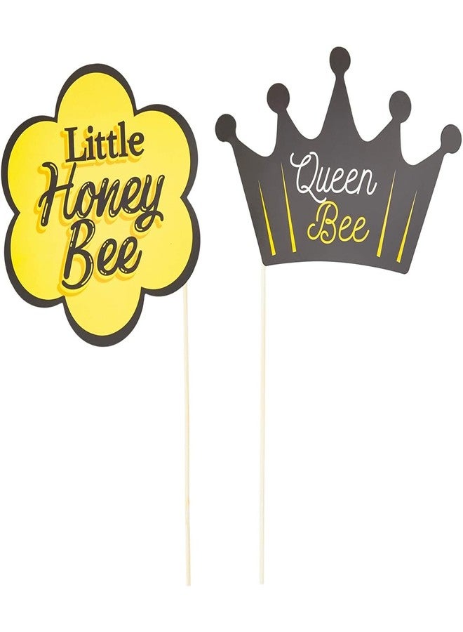 Sparkle and Bash Baby Photo Booth Props Bee Theme Kit - 30 Piece Yellow & White Cardstock - Bee Party Photo Booth & Accessories - Decorations for Baby Shower, Birthday & Gender Reveal Snaps - Image 3