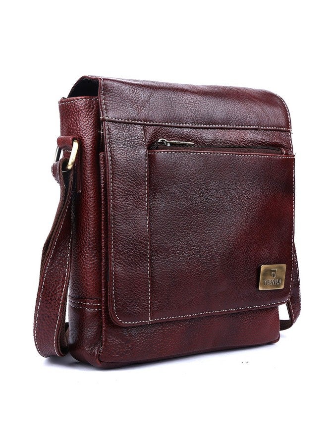 Tierra Men's & Women's Messenger Bag (Reddish Brown) - Image 1