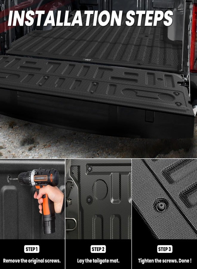 LASFIT سجادة باب خلفي LASFIT لسيارة فورد F-150 موديلات 2021-2026 (مناسبة لسطح العمل أو باب خلفي احترافي) بطانة باب خلفي للشاحنة، واقي من جميع الأحوال الجوية، غطاء باب خلفي متين من مادة TPE - Image 3