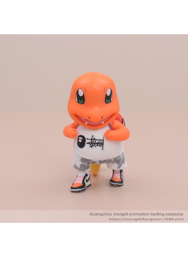 6 Q Version Of The Pet Elf Pikachu Tide Suit Hand-held Jenny Turtle Can Reach Duck Fat Ding Doll Model Ornaments Animation-Color:6 Tide Clothing Pet Elf - Image 4