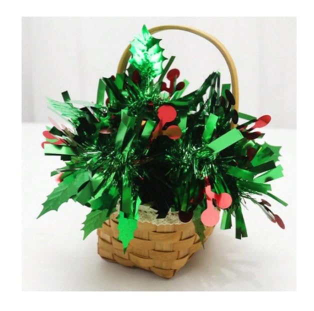 Krisah Set of 5 Christmas Artificial Tinsel Garland for Home Decorations Wall Door Xmas Tree Hanging Strings 5.9 Feet Long- Christmas Decorations Items for Home (Green Cherry) - Image 3