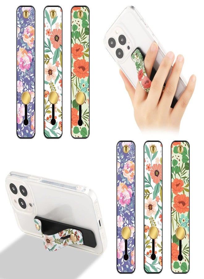 Weewooday 6 Pieces Phone Strap Grip Holder Finger Cell Phone Grip Telescopic Phone Finger Strap Stand Universal Finger Kickstand for Most Smartphones (Blossom) - Image 1