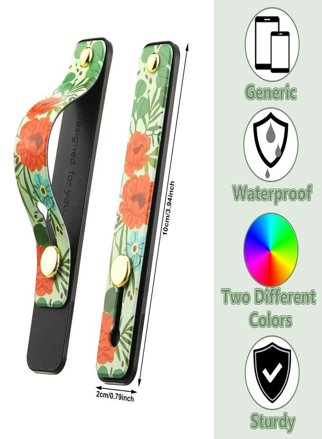 Weewooday 6 Pieces Phone Strap Grip Holder Finger Cell Phone Grip Telescopic Phone Finger Strap Stand Universal Finger Kickstand for Most Smartphones (Blossom) - Image 2