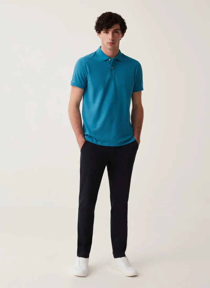 او في اس Ovs Organic Cotton Pique Polo Shirt