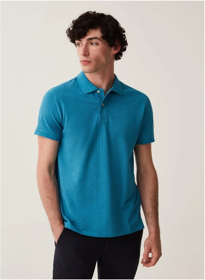 او في اس Ovs Organic Cotton Pique Polo Shirt