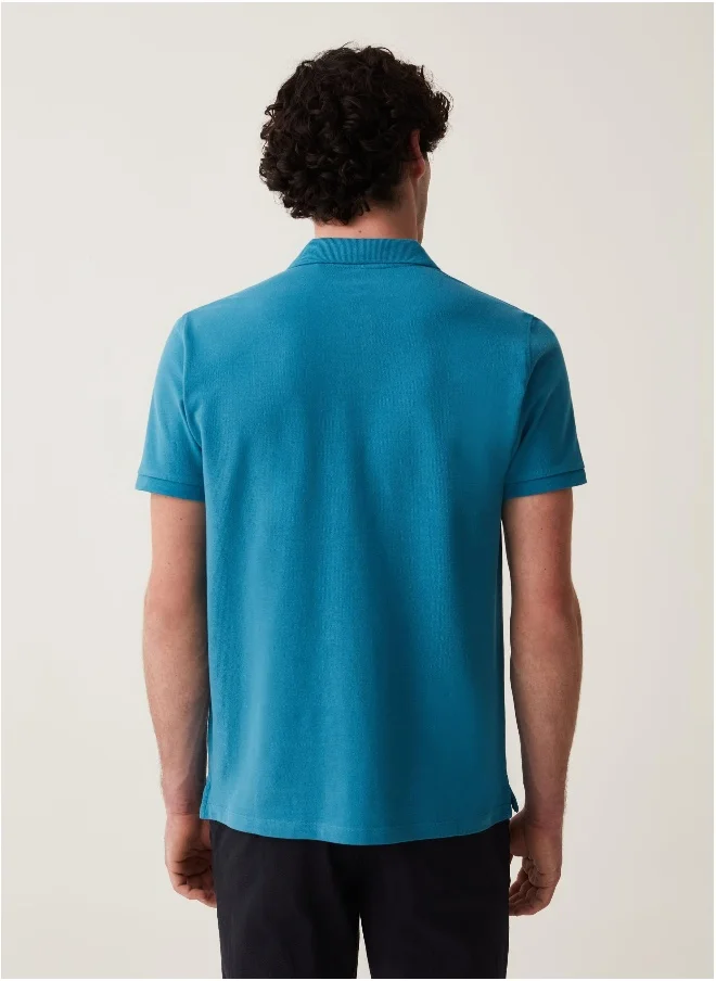 او في اس Ovs Organic Cotton Pique Polo Shirt