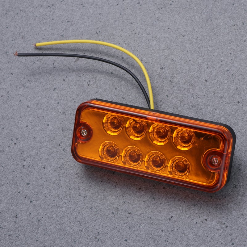 24V 8 LEDs 6000K Side Marker Lights Indicator Lamps for Truck Trailer (Yellow) - Image 4